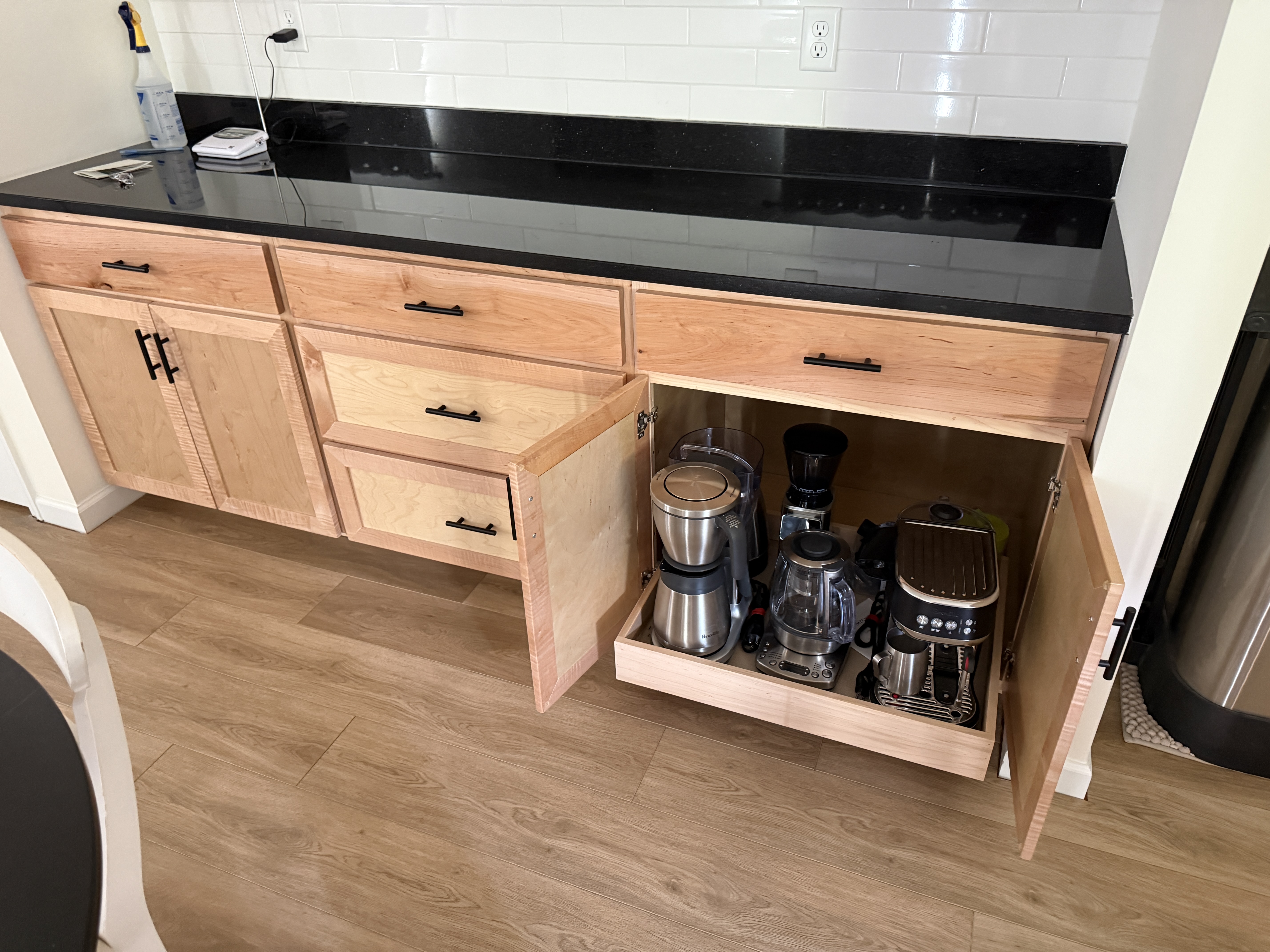 Shadow Point coffee station with large equipment pullout